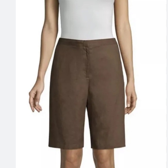 Eileen Fisher Organic Linen Walking Shorts  6 81 - Picture 1 of 9